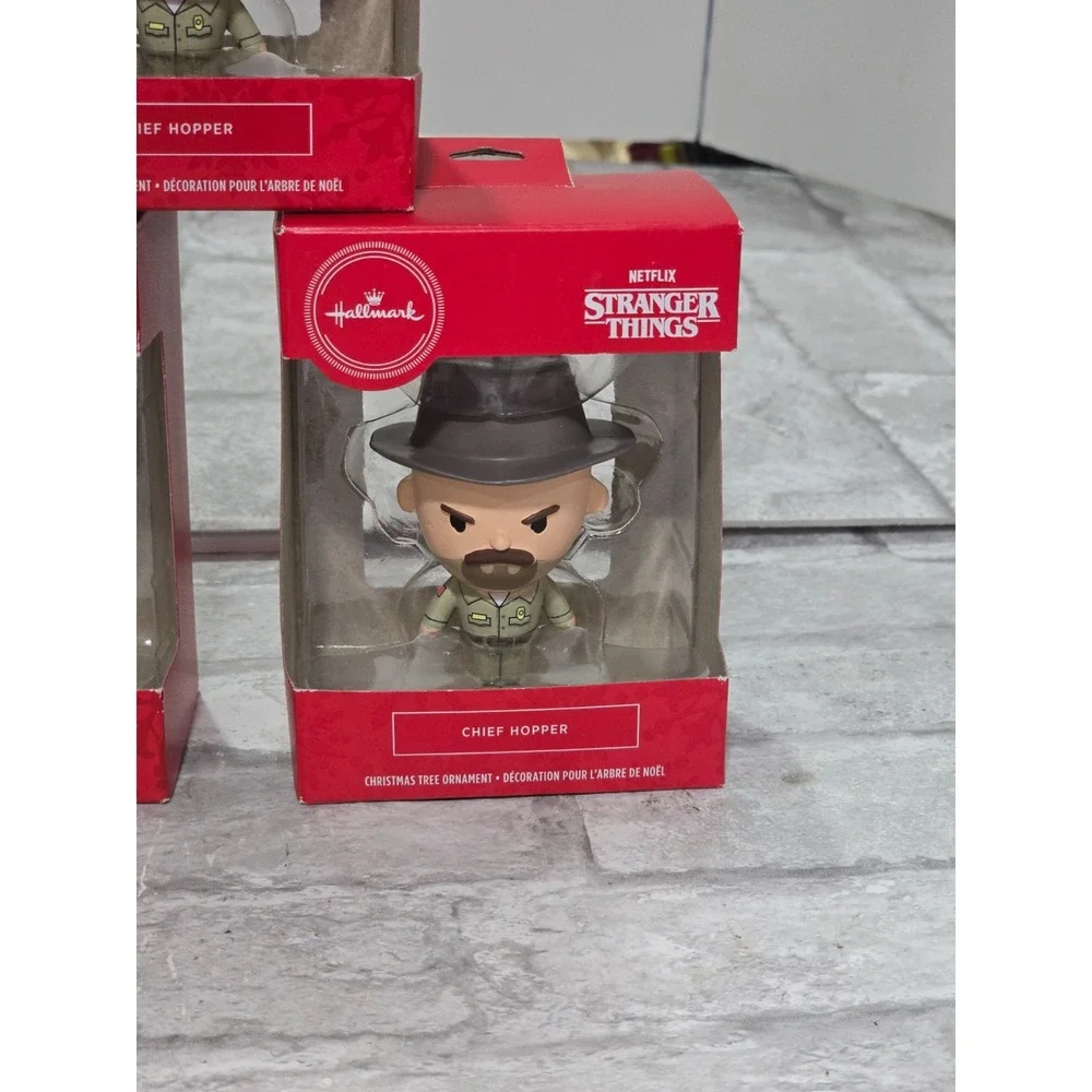 Lot of‎ 3 Hallmark Netflix Stranger Things Chief Hopper Christmas Tree Ornaments
